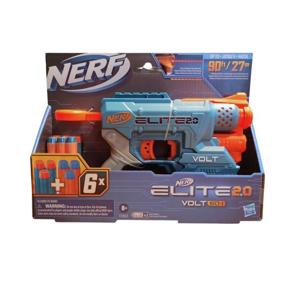 Nerf Elite 2.0 Volt SD-1 Lanzador De Dardos – Incluye 6 Dardos, Mira Con Rayo De Luz, Rieles Tácticos Y Alcance De 27 Metros – Juguete Para Niños A Partir De 8 Años